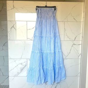 Pink Lily Caitlin Covincton collection size medium blue white maxi dress stripe